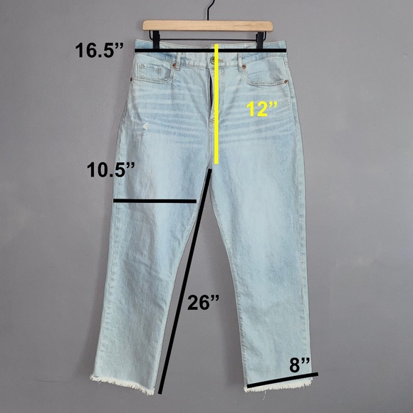 LOFT Bleached Light Wash High Waist Straight Crop Frayed Hems Size 30 or 10 - Picture 14 of 14